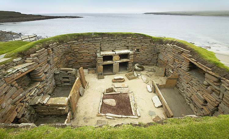 Scottish prehistoric site in Orkney. Skara Brae